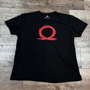 PlayStation God of War Serpent Logo Gaming Black Red T-Shirt - Men's Size 2XL